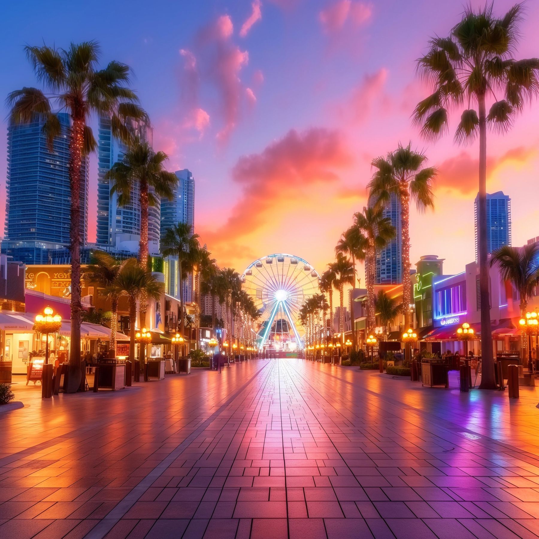 Boardwalk at sunset